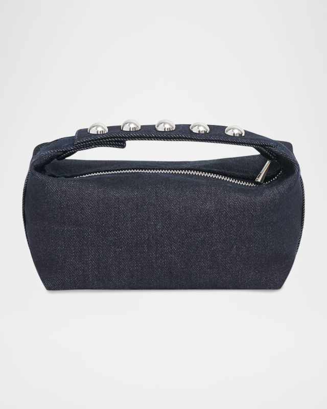 Marfa Studded Denim Pochette Top-Handle Bag